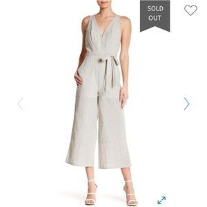 Very J Striped Jumpsuit NWT